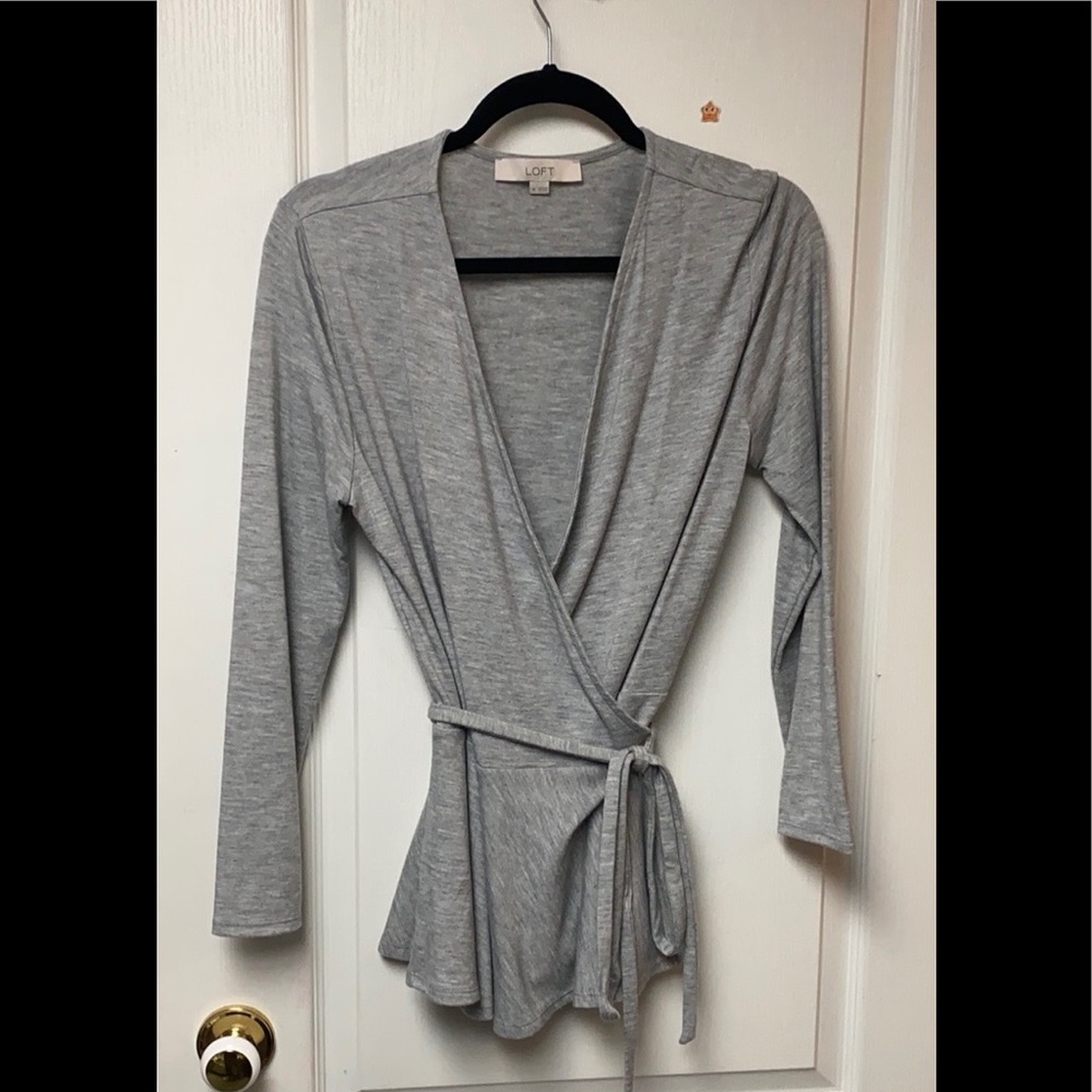 Loft wrap peplum top